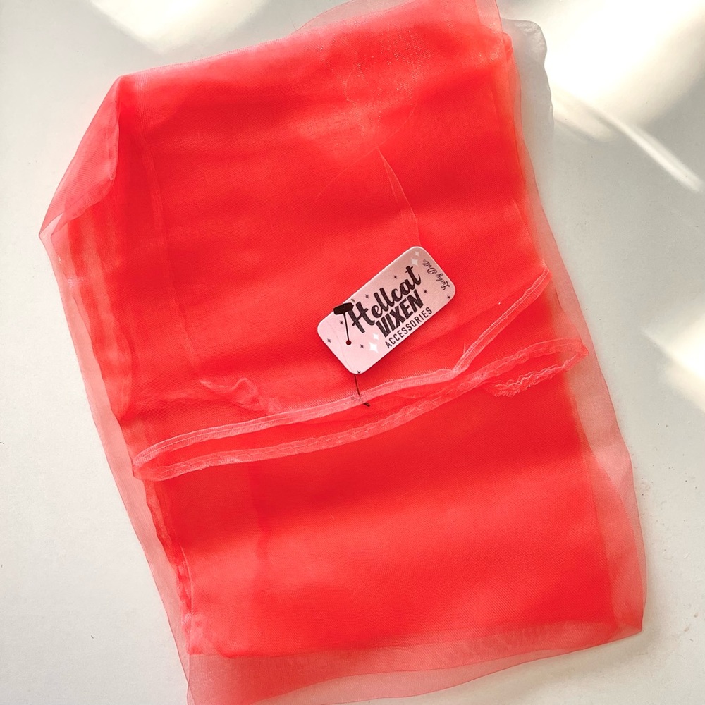 Watermelon Retro 50s Sheer Head Neck Scarf Vintage Style Rockabilly pinup Wrap